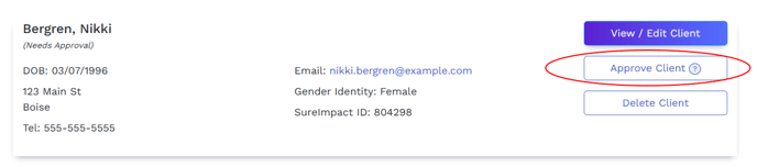 Approve Client