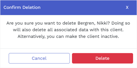 Client Confirm Deletion