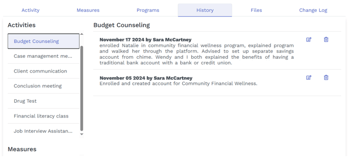 Client History Tab-1