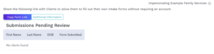 Open the External Forms Screen